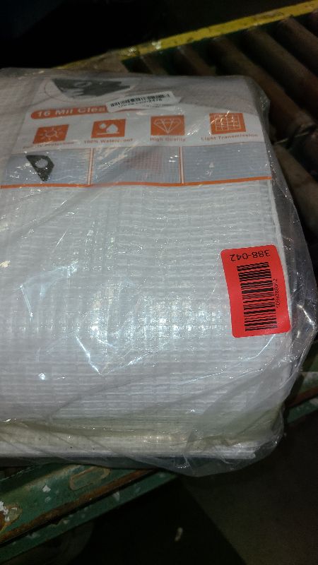 Photo 1 of 16 Mil Greenhouse Cover,Clear Plastic Tarps Heavy Duty Waterproof 16x20,UV Resistant Poly Clear Tarps with Grommets, Greenhouse Heavy Duty Tarp for Gardening,Farming,Nursery,Garden