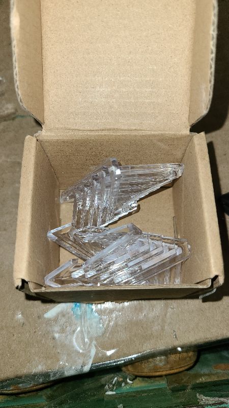 Photo 1 of 10 Pack 1.4 Inch Mini Acrylic Easel Stand, Tabletop Small Holder, Clear Display Stand for Challenge Coins, Medals, Business Cards, Photos, Badges, Signs