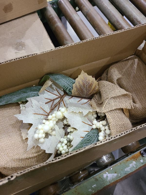 Photo 1 of 2 Styles & Timer Fall Decor - 2 Pack 11 Inch Tabletop Maple Tree Fall Decorations for Home, Lighted Fall Tree with 20 LEDs Battery Powered Leafed Pumpkin Cones Berry Halloween Thanksgiving Decorations