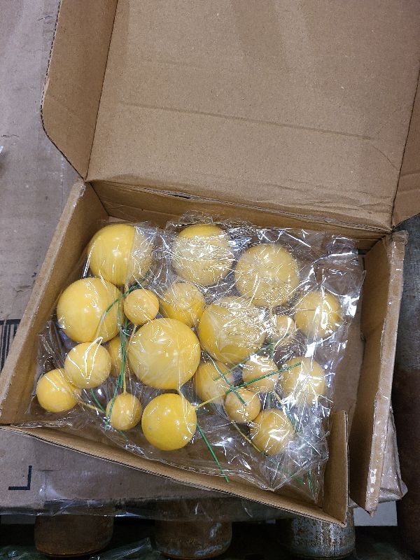 Photo 1 of **MSRP 6.39** 20 PCS Yellow Mini Ball Cake Toppers Foam Cake Balls Decoration Supplies for Happy Birthday Anniversary Wedding Baby Shower Fall Autumn Harvest Thanksgiving Cake Decorations

