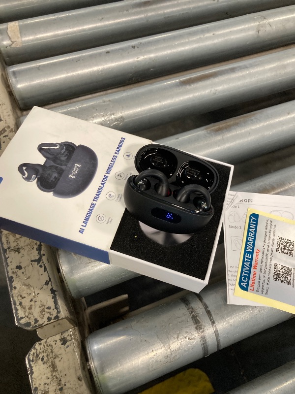 Photo 1 of ***HAS BEEN USED***AI Language Translation Earbuds Real Time, IAMJOY Language Translator Earbuds Open Ear Clip-On Design, 163 Language & Accents Two-Way Translator Device with APP for Travel Learning Business, Black