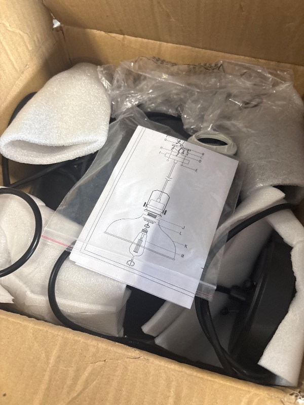 Photo 1 of ****ONLY 2***ALAISLYC Black Farmhouse Pendant Lights Matte Pendant Lighting for Kitchen Island Industrial Adjustable Height Vintage Dome Hanging Light Fixtures for Barn, Dining Room 3 Packs