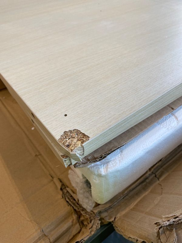 Photo 1 of *Minor Damaged* Claiks Electric Standing Desk, Adjustable Height Stand up Desk, 63x24 Inches Sit Stand Home Office Desk with Splice Board, White Frame/Nature Top