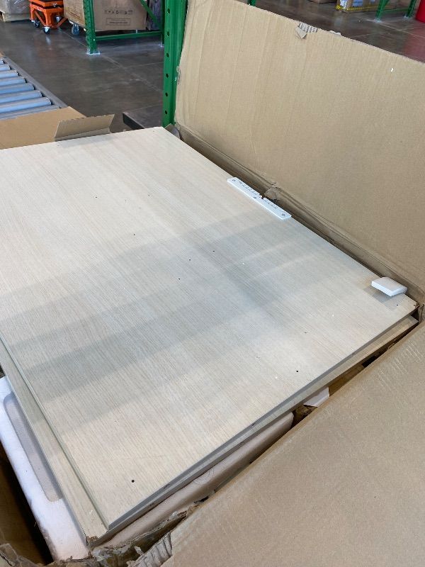 Photo 1 of *Minor Damaged* Claiks Electric Standing Desk, Adjustable Height Stand up Desk, 63x24 Inches Sit Stand Home Office Desk with Splice Board, White Frame/Nature Top