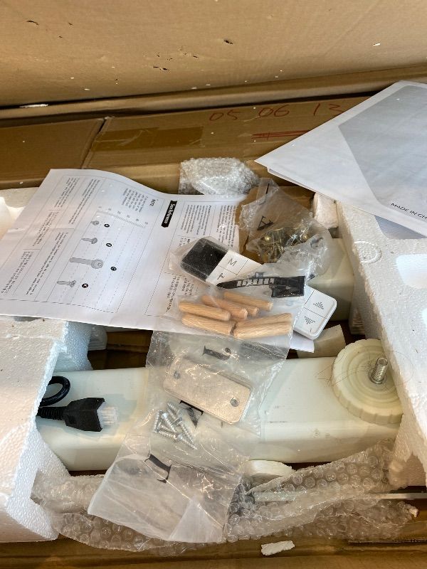 Photo 1 of *Minor Damaged* Claiks Electric Standing Desk, Adjustable Height Stand up Desk, 63x24 Inches Sit Stand Home Office Desk with Splice Board, White Frame/Nature Top