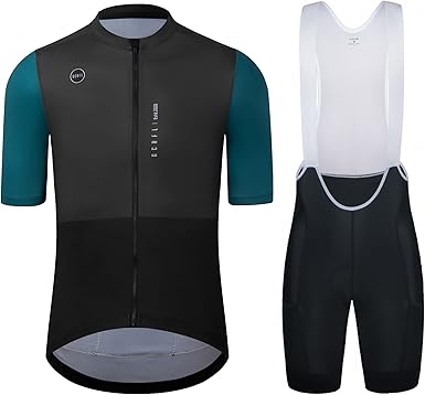 Photo 1 of **MISSING SHIRT** Men's Cycling Jersey Set Cycling Kit Bicycle Jersey Rear Zipper Pocket Bike Bib Shorts with Pockets Race Fit High Density Pad