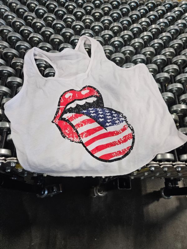 Photo 1 of  American Flag Tank Tops Women Funny Stars and Stripes Graphic 4th of July Shirt (S, Light Grey)..