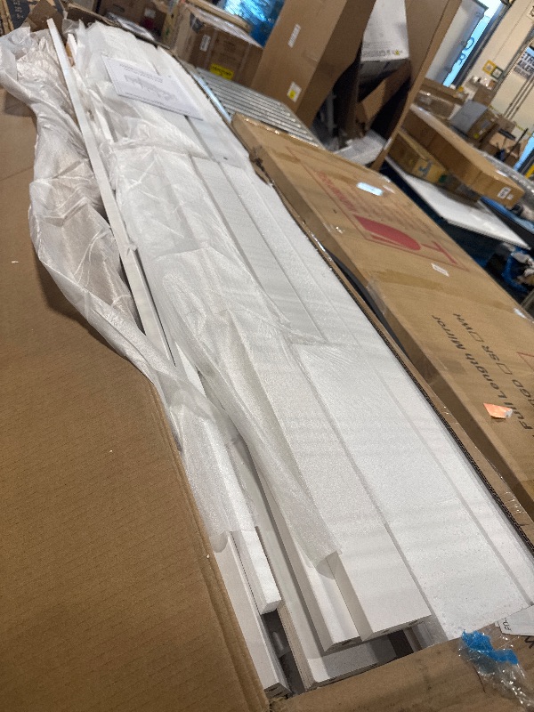 Photo 1 of *******PARTIAL SET******* Osparple Twin Size Low Loft Bed, Kids Bed Frame with Shelf, Drawer and Stairs for Girls, Boys, Loft Bed with Storage, Strong Wood Slats Support, White