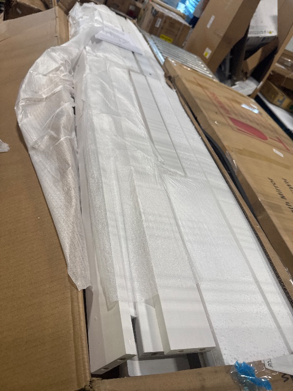 Photo 1 of *******PARTIAL SET******* Osparple Twin Size Low Loft Bed, Kids Bed Frame with Shelf, Drawer and Stairs for Girls, Boys, Loft Bed with Storage, Strong Wood Slats Support, White