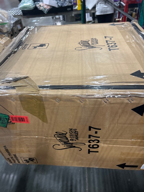 Photo 1 of *** SIMILAR IMAGE UNKNOWN SIZE OR MODEL***Signature Design by Ashley Tyler Creek Rustic Chair Side End Table with Pull-Out Tray & USB Ports, Brown
