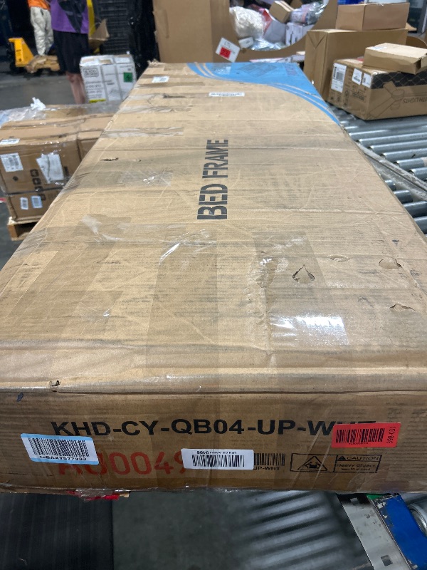 Photo 1 of ** SIMILAR IMAGE UNKNOWN SIZE OR MODEL OR MISSING PARTS***Allewie Queen Size Bed Frame with Adjustable Headboard, Faux Leather Platform Bed with Wood Slats, Heavy Duty Mattress Foundation, No Box Spring Needed, Noise-Free, Easy Assembly, White