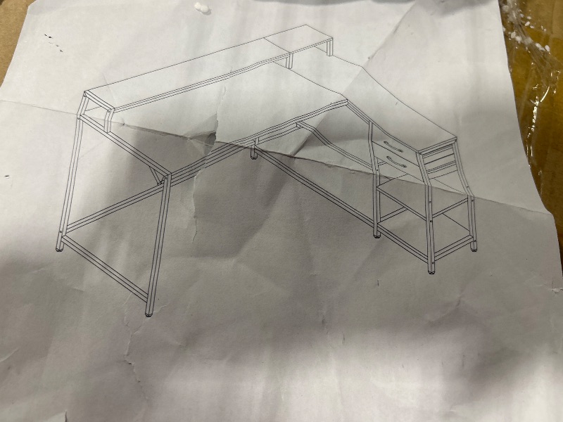 Photo 1 of *** SIMILAR IMAGE UNKNOWN SIZE OR MODEL UNKNOWN MISSING PARTS***UMOS L Shaped Desk Computer Gaming Corner Table 50 Inch Home Office Writing Student Work PC Workstation with Side Storage Bag CPU Stand for Bedroom Small Spaces