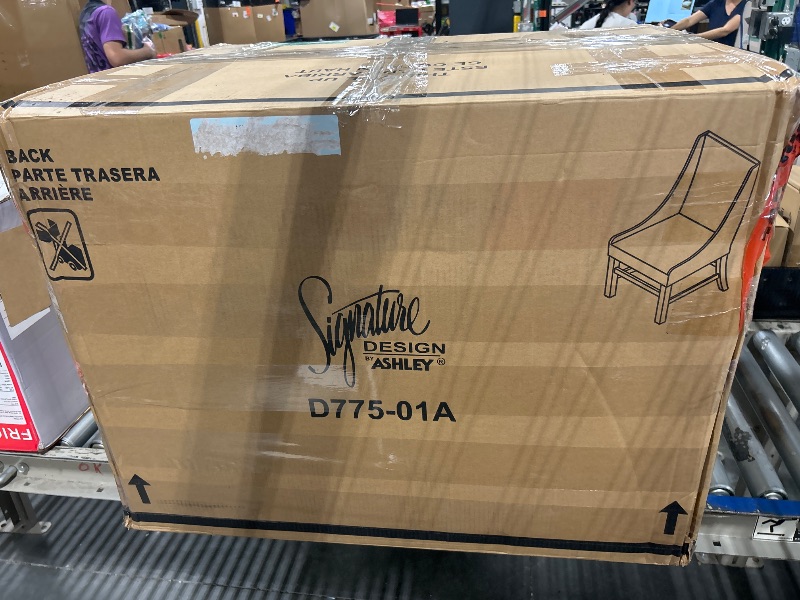 Photo 1 of ***UNKNOWN MISSING PARTS** Signature Design by Ashley Sommerford Modern Farmhouse Upholstered 2 Piece Dining Chair Set, Brown