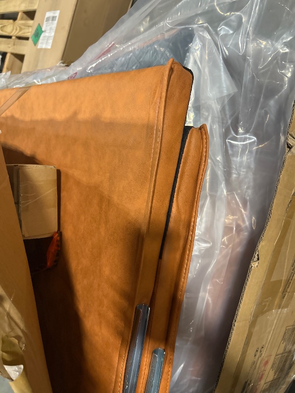 Photo 1 of *** SIMILAR IMAGE UNKNOWN SIZE OR MODEL INCOMPLETE SET** Loveseat Couch for Living Room, 86" Orange Velvet Sofa Couch with 2 Pillows & Gold Metal Legs, Modern Upholstered Sofa Love Seat Sectional Couches for Apartment Home Office