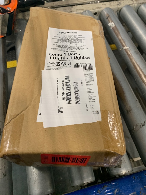 Photo 1 of ** SIMILAR IMAGE***Amazon Basics Large Stainless Steel Insulated Water Bottle, Spout Lid, 30.1 ounces, Gray