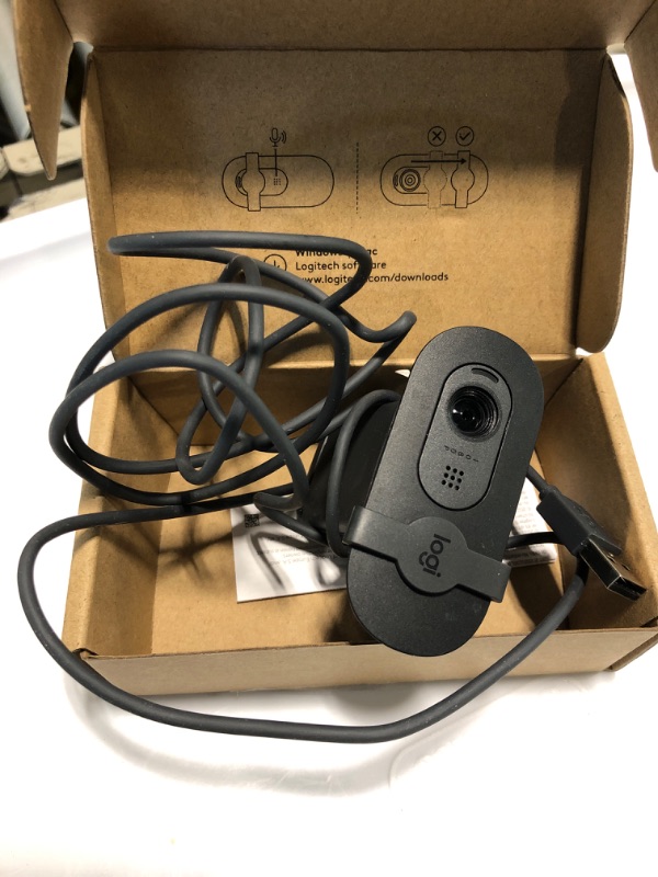Photo 1 of Logitech Brio 101 Full HD 1080p Webcam for Meetings, Streaming, Desktop, Laptop, PC - Built-in Mic, Shutter, USB-A, Teams, Zoom - Black