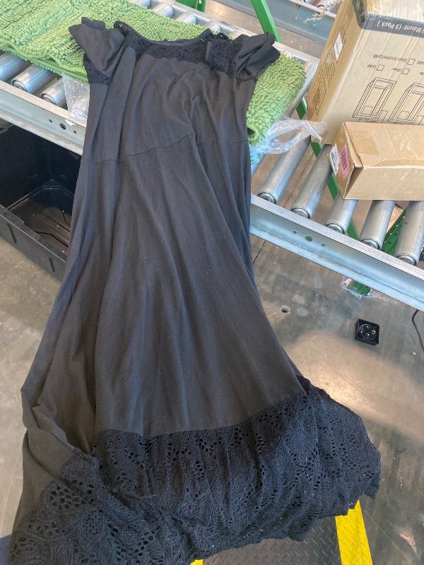 Photo 1 of ***CORRECT ITEM***LALAGEN Womens Plus Size Casual Lace Cold Shoulder Long Plain Evening Party Maxi Dress Black 1X