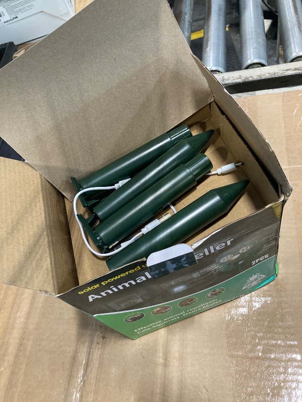 Photo 1 of [2025 Upgrade] Solar Animal Repellent Outdoor for Deer Squirrel Mole Rabbit Cat Skunk Bird Raccoon Dog, Waterproof Ultrasonic Pest Repeller with Motion Detector and LED for Yard Lawns Garden 2 Pack