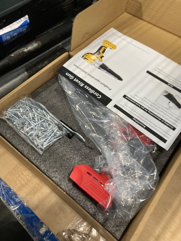 Photo 1 of Cordless Rivet Gun for Mil-Waukee 18V Battery, Electric Rivet Tool with LED Light, 3 Size for 1/8", 5/32", 3/16" Rivets–Brushless Blind Pop Rivet Gun Tool for Aluminum & Steel Rivets (Tool Only)