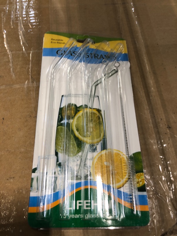 Photo 1 of *1 broken*
Borosilicate Glass Straws for 16 oz Tumbler, 9 inch 8mm BPA Free, Reusable Drinking Straws Clear Bent Skinny for Iced Coffee and Hot Drinks