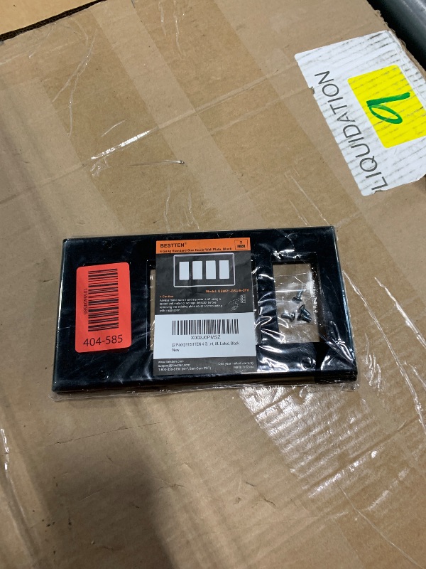 Photo 1 of [2 Pack] BESTTEN 4 Gang Decorator Wall Plate, Standard Size, Unbreakable Polycarbonate Outlet and Switch Cover, H4.53” x W8.23”, UL Listed, Black