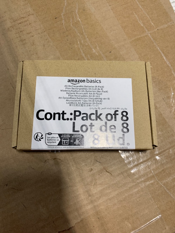 Photo 1 of ******* HALF NEW HALF USED ***** Amazon Basics 8-Pack Rechargeable AA NiMH Batteries, 2000 mAh, 1.2V, Recharge up to 1000x Times, Pre-Charged