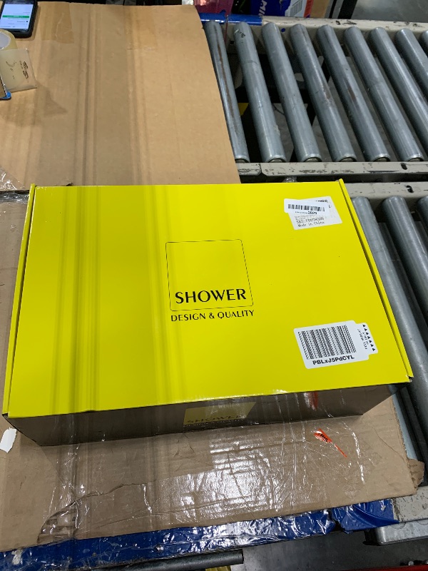 Photo 1 of ***** MISSING LARGE SHOWER HEAD ***** PROOX 3 Handle Tub Shower Faucet Set, 9-Setting Rainfall Shower Head with Tub and Shower Trim Kit with Rough-in Valve, Matte Black Bathtub Shower Faucets, Wall Mounted Bathroom Rain Shower System