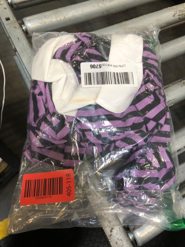 Photo 1 of **DIRTY**Allegra K Women's Halloween Peter Pan Collar Blouse Long Sleeves Fall Preppy Style Striped Knit Top Small Purple Black