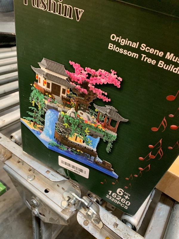 Photo 1 of **MISSING PARTS**Yushinv Cherry Blossom Tree Building Set with Gift Box, Original Music Cherry Blossom Tree House(Type :Symphony), Japanese Sakura Tree House Lights Building Kit3320 Pcs, Cherry Bonsai Building Set.