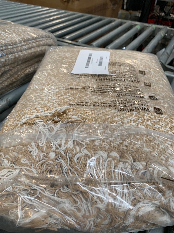 Photo 1 of **DIRTY**Collive Comfy Area Rug 4' x 6', Tan/Cream Woven Cotton Bedroom Rugs, Modern Indoor Accent Rug Floor Carpet with Tassel for Living Room, Nursery Room, Dining Room, Bedside, Office, Patio Decor