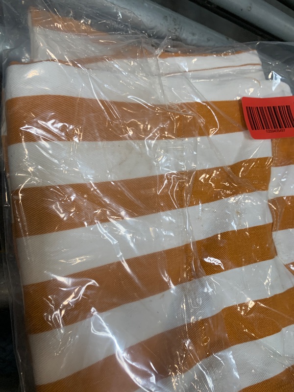 Photo 1 of **DIRTY**Tankaneo Womens Cropped Striped Jeans Casual High Waisted Stretchy Straight Leg Denim Pants with Pockets Orange