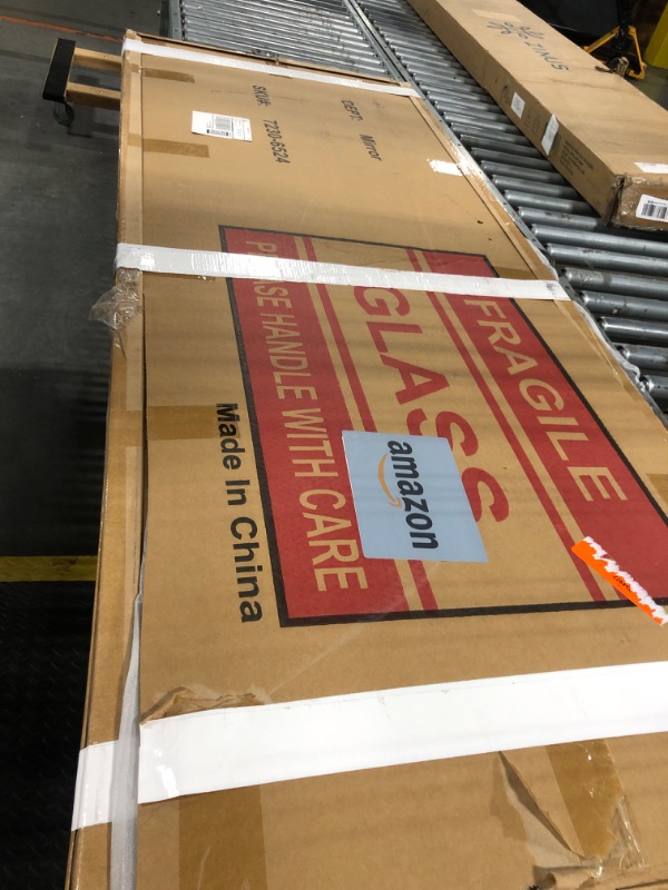 Photo 1 of **BROKEN FRAME**ABSWHLM Full Length Mirror 65"x24" Solid Wood Frame Floor Large Mirror for Living Room, Bedroom Hanging or Leaning Wall-Mounted, Light Brown