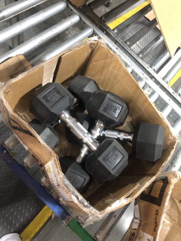 Photo 1 of **15 AND 10 LB**CAP Barbell 50lb Coated Hex Dumbbells, 5x2 20x2