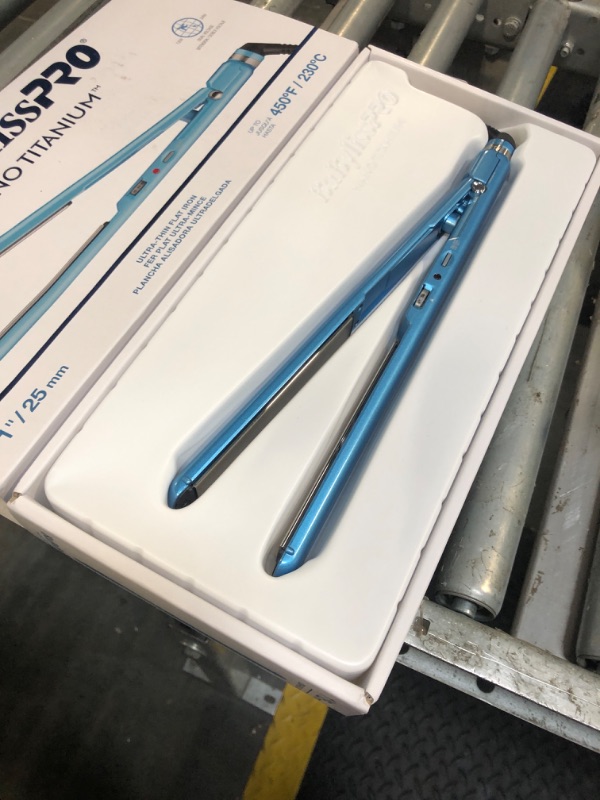 Photo 1 of **BROKEN CABLE **BaBylissPRO Nano Titanium Flat Iron Hair Straightener , 1/2" Ultra- Thin Hair Straightener Iron for Professional Salon Results and All Hair Types