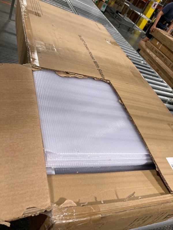 Photo 1 of **2 BOXES**GarveeLife 8x12 ft Greenhouse, Large Aluminum Greenhouses for Outdoors, Heavy Duty Polycarbonate Greenhouse with Roof Vent, Walk-in Green houses for Winter Garden, Backyard, Patio, Lawn, Easy Assembly