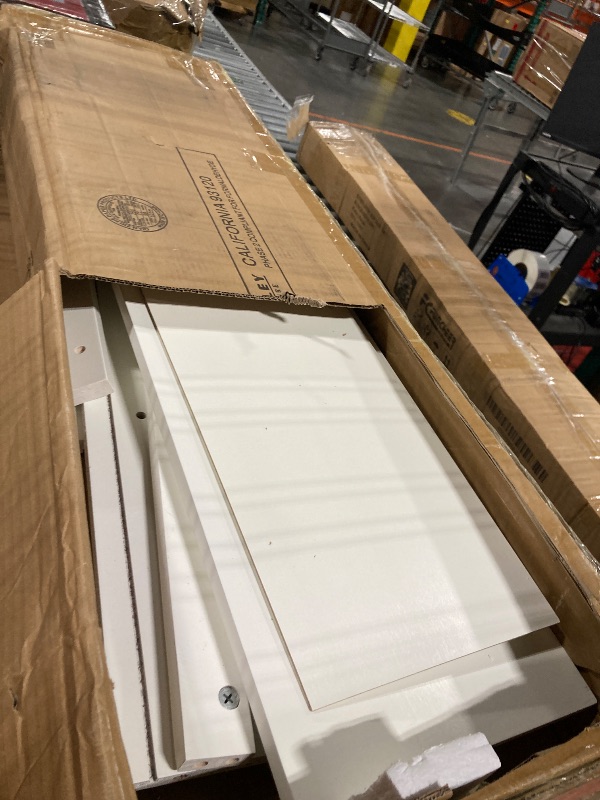 Photo 1 of **2 BOXES**Crosley Furniture Brennan 2-Piece Entryway Set with Shoe Rack Bench and Wall-Shelf with Coat Hooks, White