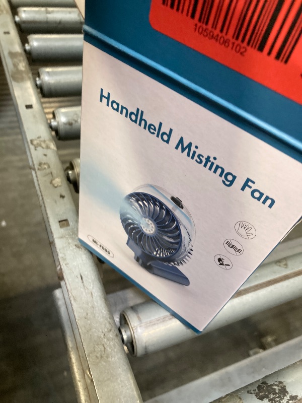 Photo 1 of **BROKEN**PANERGY Handheld Misting Fan – Rechargeable Battery Operated,Handheld Personal Fan with Mist Spray, Electric Hand Fans, 180° Foldable Mister Fans for Travel, Camping, Disney, Concerts, Office(Blue)