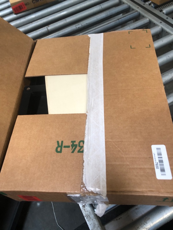 Photo 1 of **STAINED AND MISSING PARTS** Brightech Maxwell - Modern Shelf Floor Lamp with Shade and LED Bulb Corner Display Lamps Shelves for Living Room, Bedroom Office Black