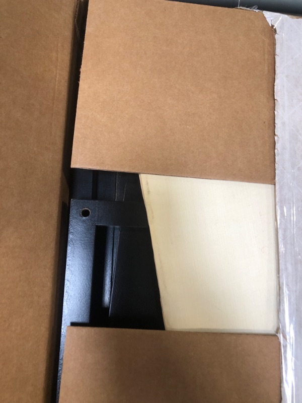 Photo 1 of **STAINED AND MISSING PARTS** Brightech Maxwell - Modern Shelf Floor Lamp with Shade and LED Bulb Corner Display Lamps Shelves for Living Room, Bedroom Office Black