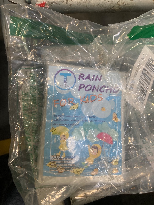 Photo 1 of **ONE PIECE**TUNCHMO Disposable Rain Ponchos Family 6 Pack Adults kids 50% Extra Thicker Emergency Ponchos with Hood