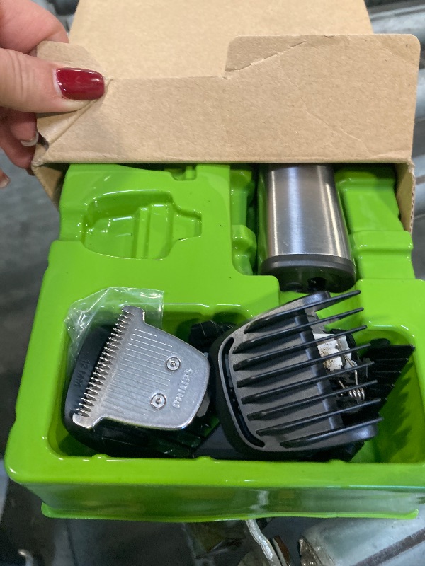 Photo 1 of **DAMAGE**Philips Norelco Multigroom 7000 Series, All-in-One Trimmer, Beard Trimmer and Hair Clipper, 23-Piece Men's Grooming Kit for Beard, Face, Nose, Ear, Body, with Titanium Blades, Travel Pouch, MG7970/49