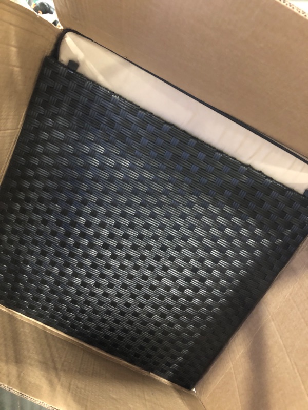 Photo 1 of ** PARTIAL SET ** Shintenchi 7 Pieces Outdoor Patio Sectional Sofa Couch, Black Wicker Furniture Conversation Sets with Washable Cushions & Glass Coffee Table for Garden, Poolside, Backyard (Khaki)