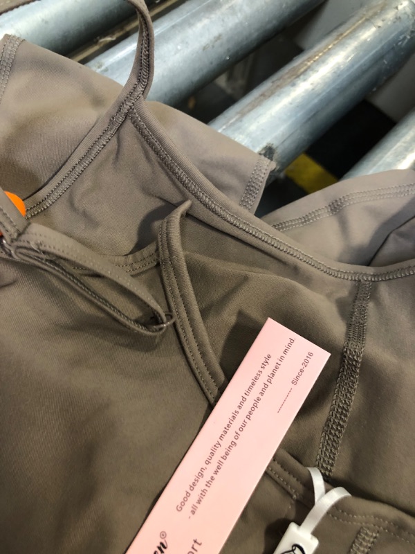 Photo 1 of ** DAMAGE MAJOR** QINSEN Women's Bodycon Sleeveless Jumpsuits Spaghetti Strap Stretchy Long Pant Romper Jumpsuit Brindle S