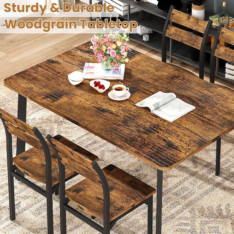 Photo 1 of ** ONLY TABLE/ IT HAS NO CHAIRS ** Recaceik 1 PCS Dining Table, Modern Kitchen Table , Wood Pub Bar Table  Perfect for Breakfast Nook, Small Space Living Room(Rustic Brown)