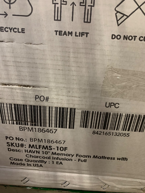 Photo 1 of ** FACTORY SEALED/ NO RETURN** Mellow 10 Inch Cooling Gel-Infused Memory Foam Bed Mattress, Medium Firm Sleep and Breathable Fabric Cover, Full , Mattress In A Box