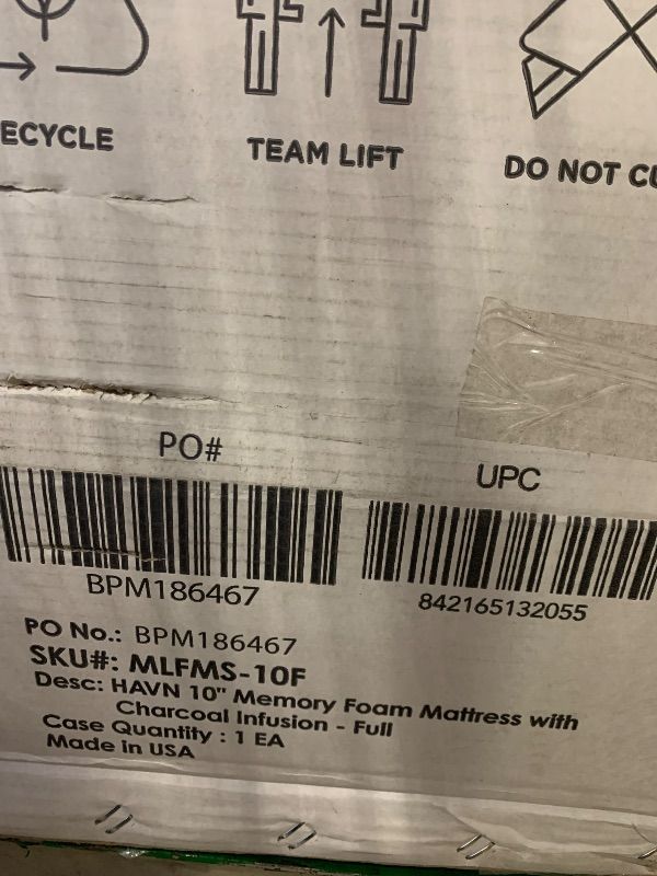 Photo 1 of ** FACTORY SEALED / NO RETURN** Mellow 10 Inch Cooling Gel-Infused Memory Foam Bed Mattress, Medium Firm Sleep and Breathable Fabric Cover, Full , Mattress In A Box