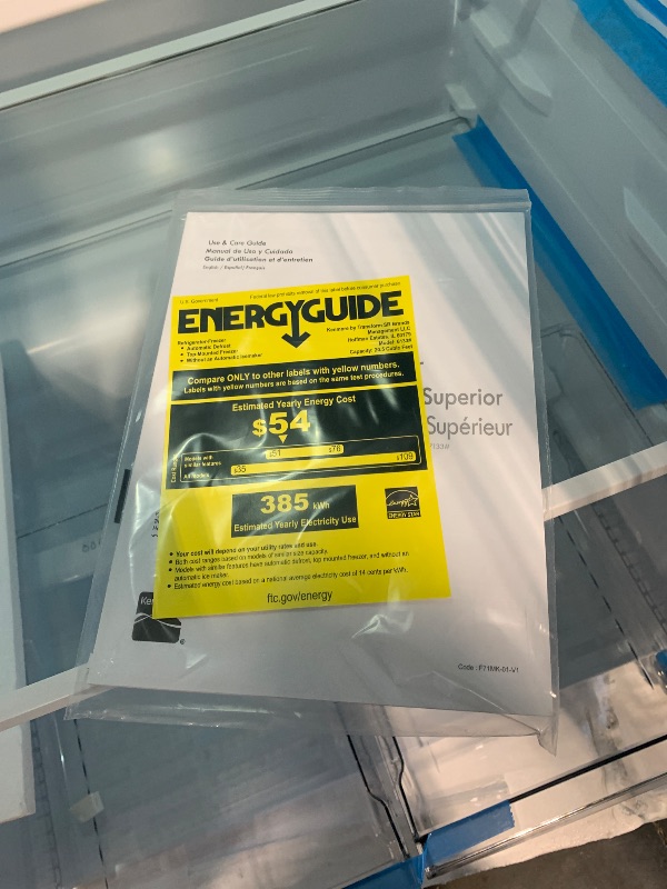 Photo 1 of **MINOR DENTS AROUND**Kenmore 33 in. 20.5 cu. ft. Capacity Refrigerator/Freezer Full-Width Adjustable Glass Shelving, Humidity Control Crispers, Black