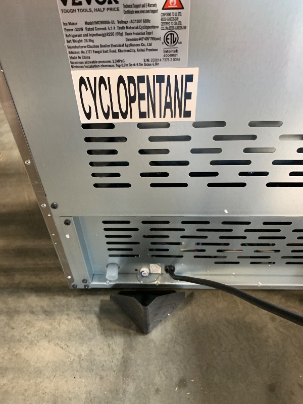 Photo 1 of ***MINOR DENT*** VEVOR 160lbs/24H Commercial Ice Maker, 55 Ice Cubes in 15 Minutes, Freestanding Ice Maker Machine with 33lbs Large Storage Capacity for Bar Office Restaurant, with LED Digital Display & Self-Cleaning