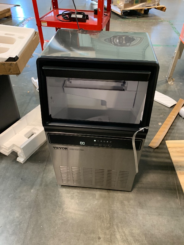 Photo 1 of ***MINOR DENT*** VEVOR 160lbs/24H Commercial Ice Maker, 55 Ice Cubes in 15 Minutes, Freestanding Ice Maker Machine with 33lbs Large Storage Capacity for Bar Office Restaurant, with LED Digital Display & Self-Cleaning