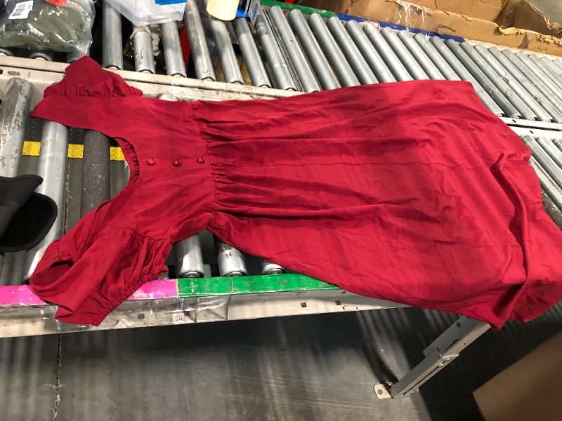 Photo 1 of ***NO YELLOW SASH***HEQU Regency Dresses for Women with Satin Sash Ruffle Empire Waist Dress Gown (M, Dark Red)